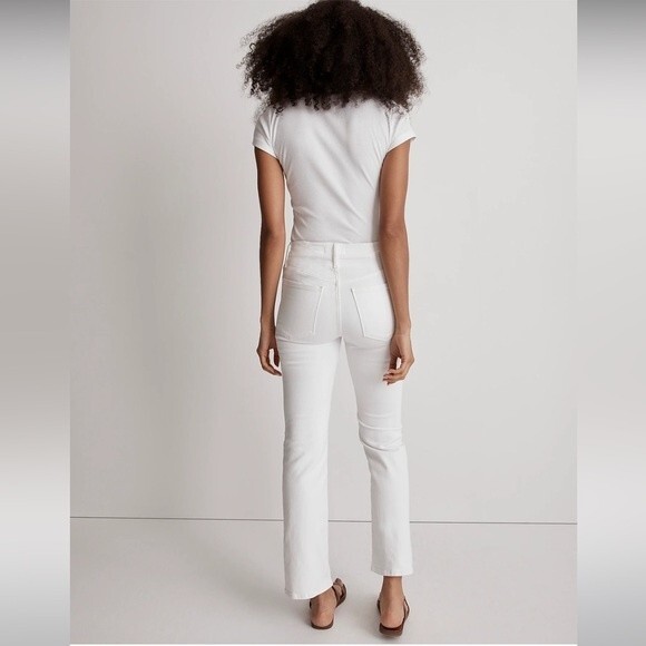 Madewell NWT Tall Kick Out Crop Jeans 33T Mid Rise Ankle Length in Pure White - Picture 6 of 9
